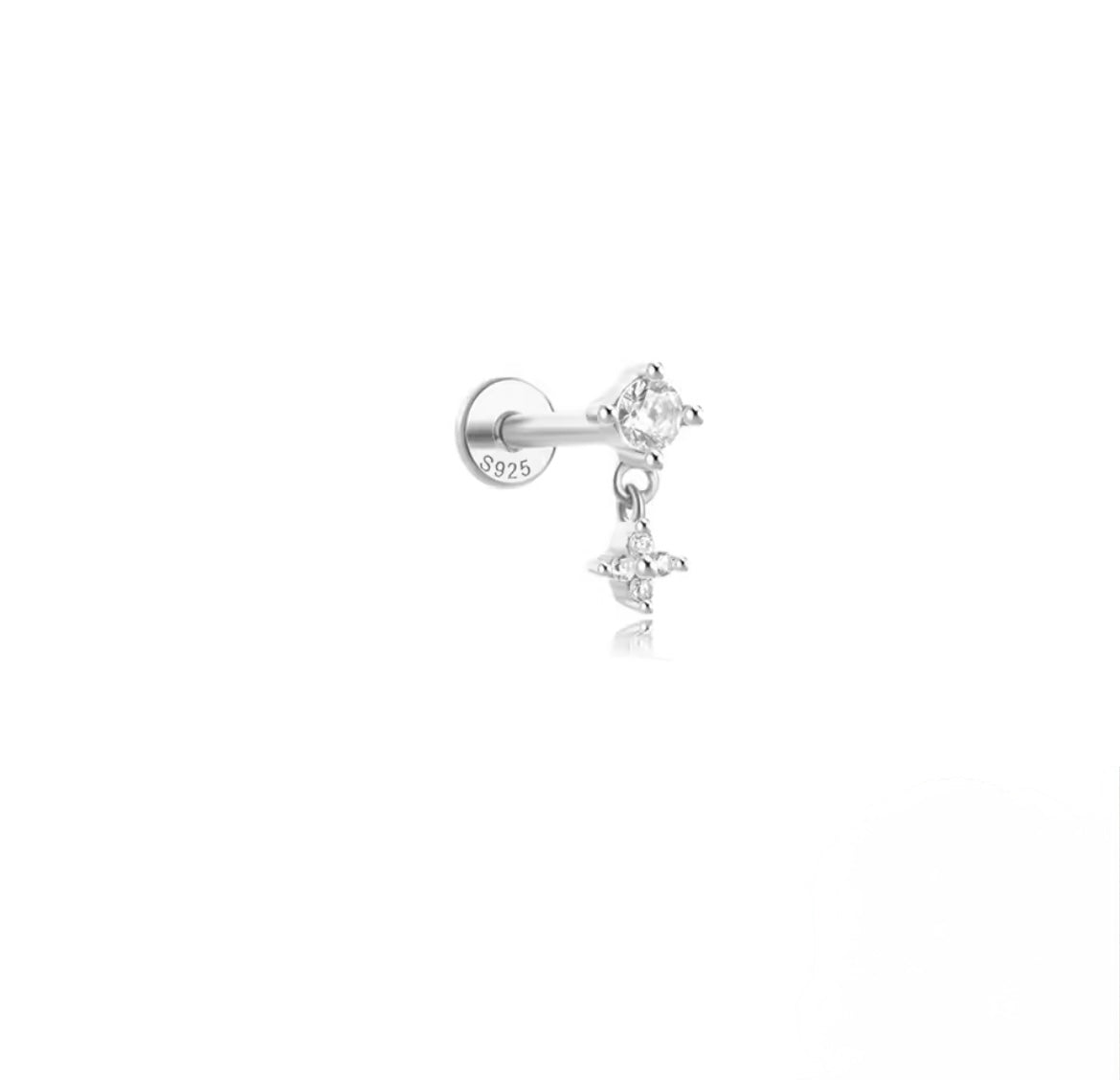 Piercing Circon Mini Flor Colgante