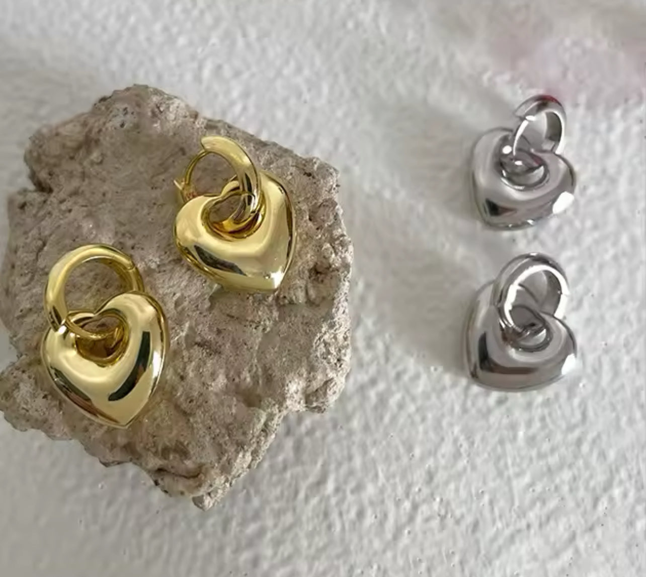 Argollas Colgante Corazon