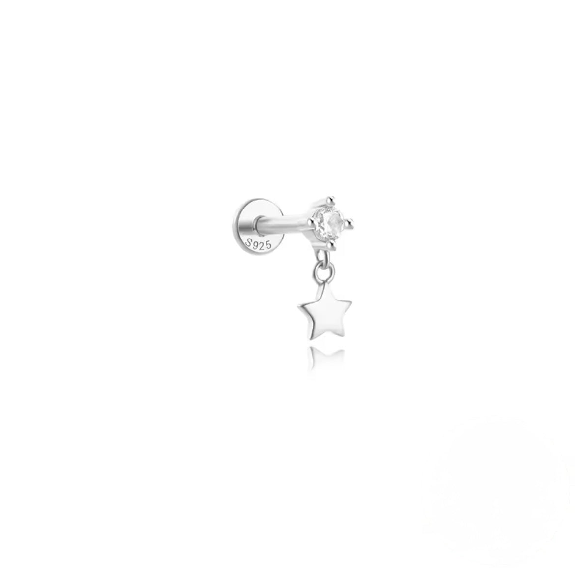 Piercing Estrella Circon Colgante Tope