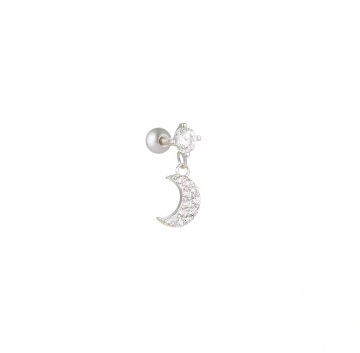 Piercing Circón Luna Colgante