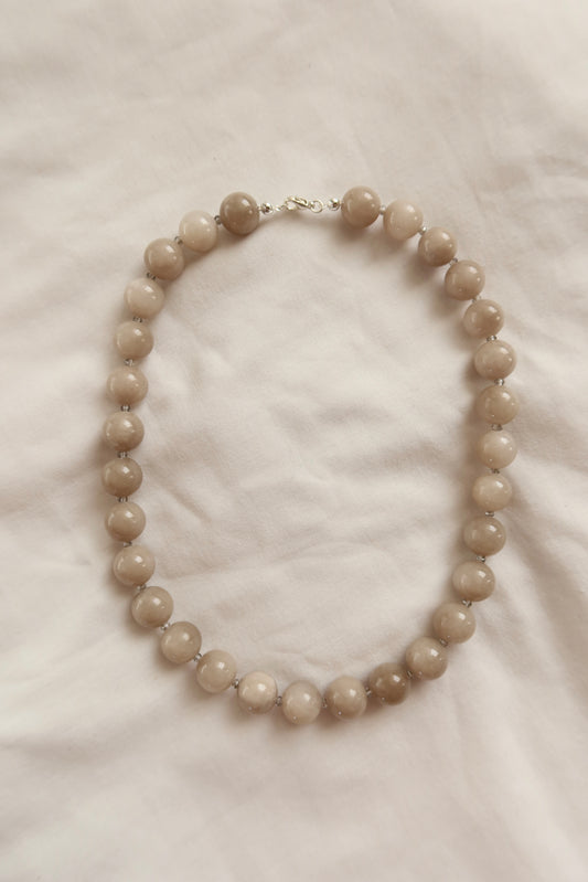 Collar Piedra Jade Gris