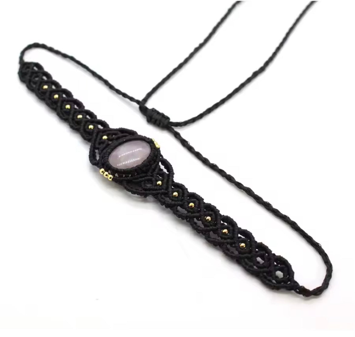 Choker Piedra Natural Micro Macramé