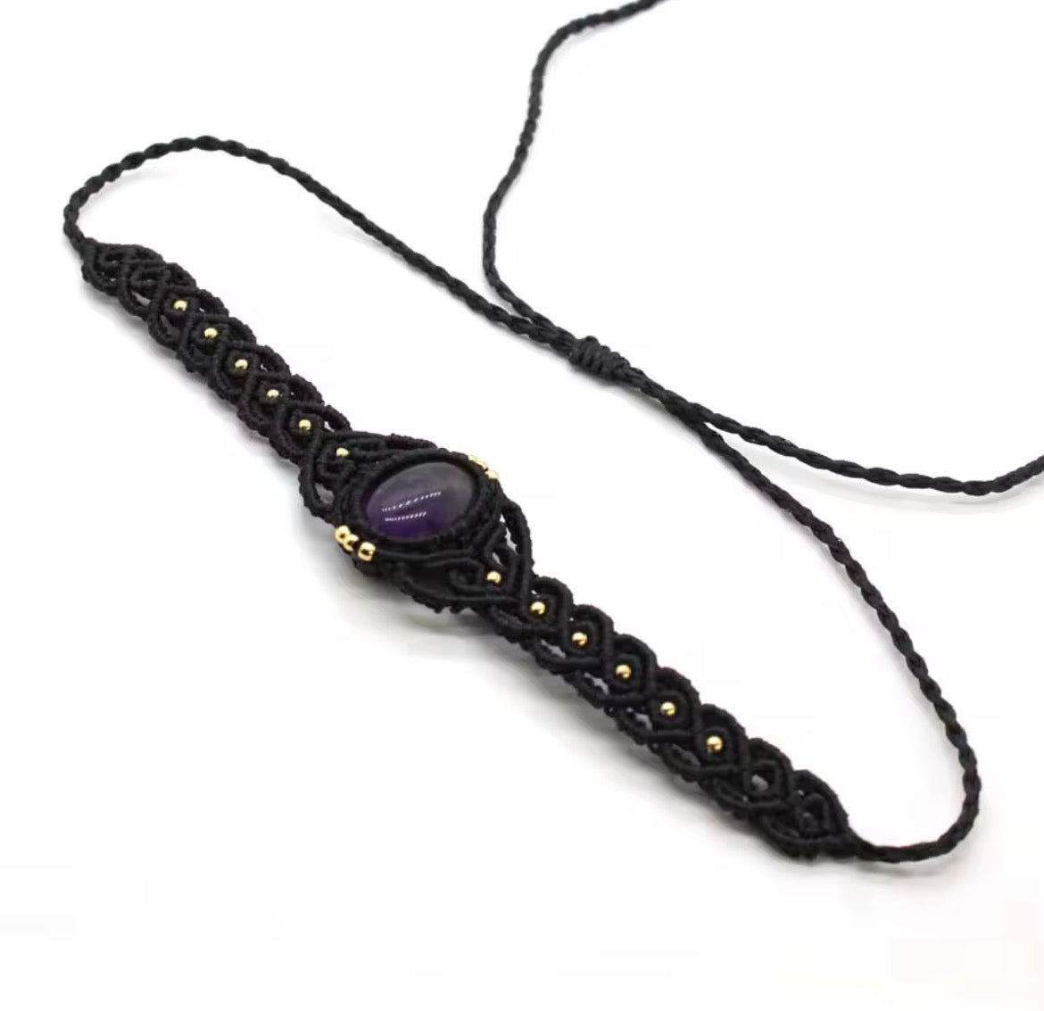 Choker Piedra Natural Micro Macramé