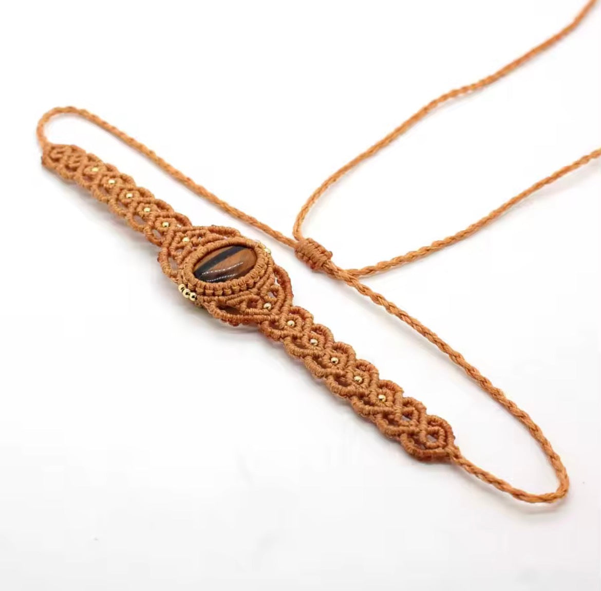 Choker Piedra Natural Micro Macramé