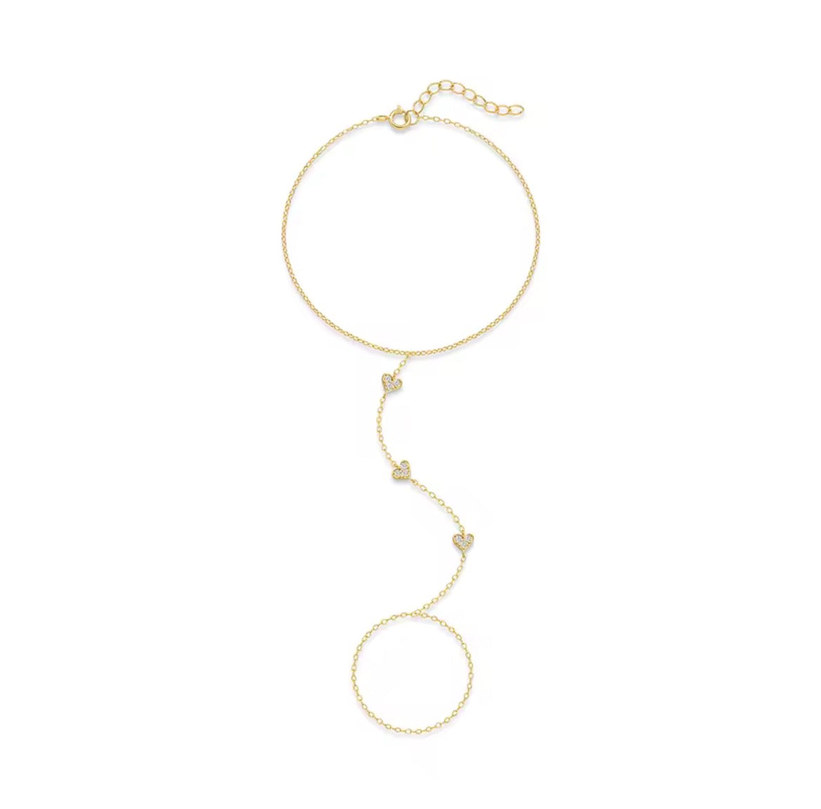 Pulsera Anillo Corazones