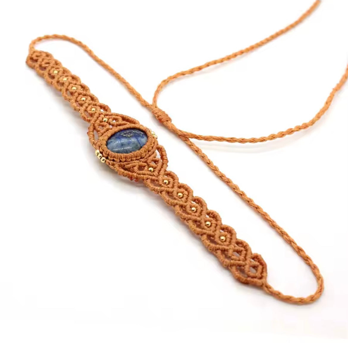 Choker Piedra Natural Micro Macramé