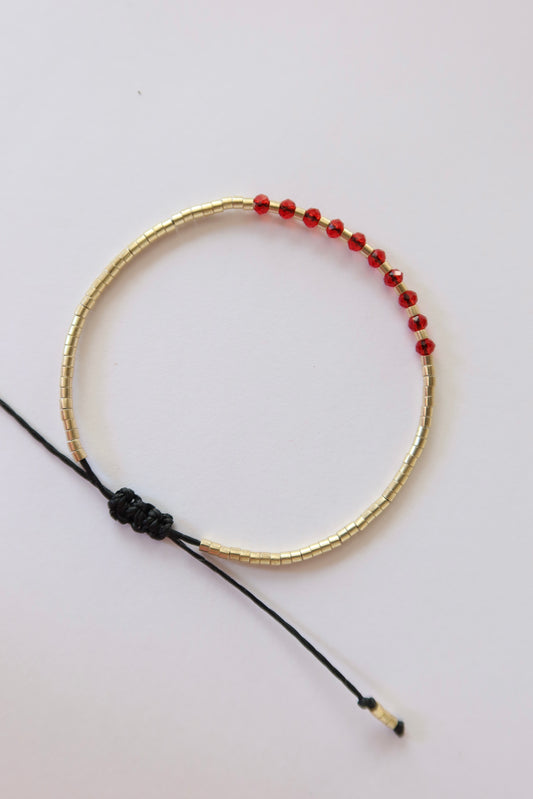 Pulsera Cristales Traslúcidos Rojos