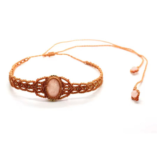 Choker Piedra Natural Micro Macramé