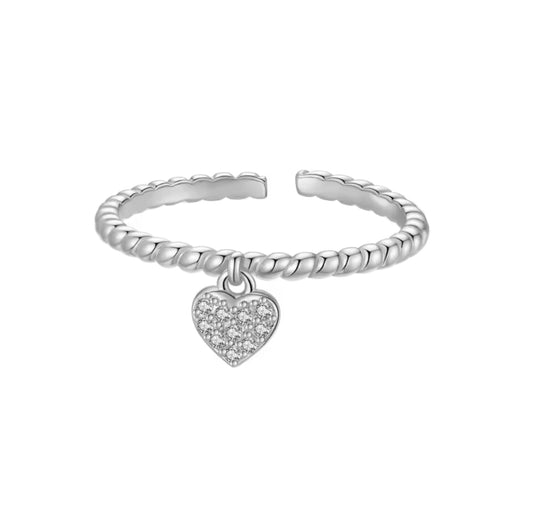 Anillo Corazon Circones Colgante