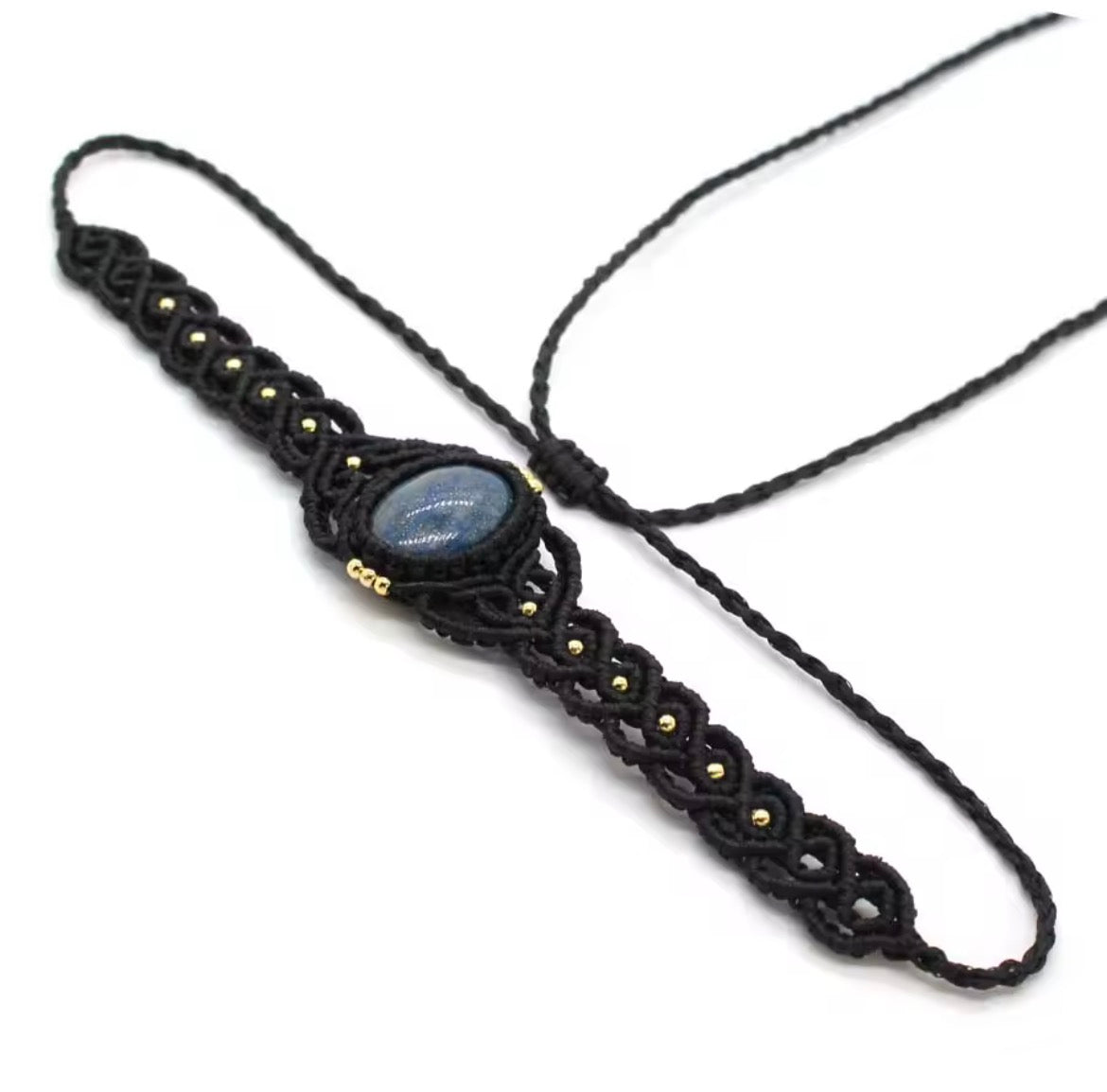 Choker Piedra Natural Micro Macramé