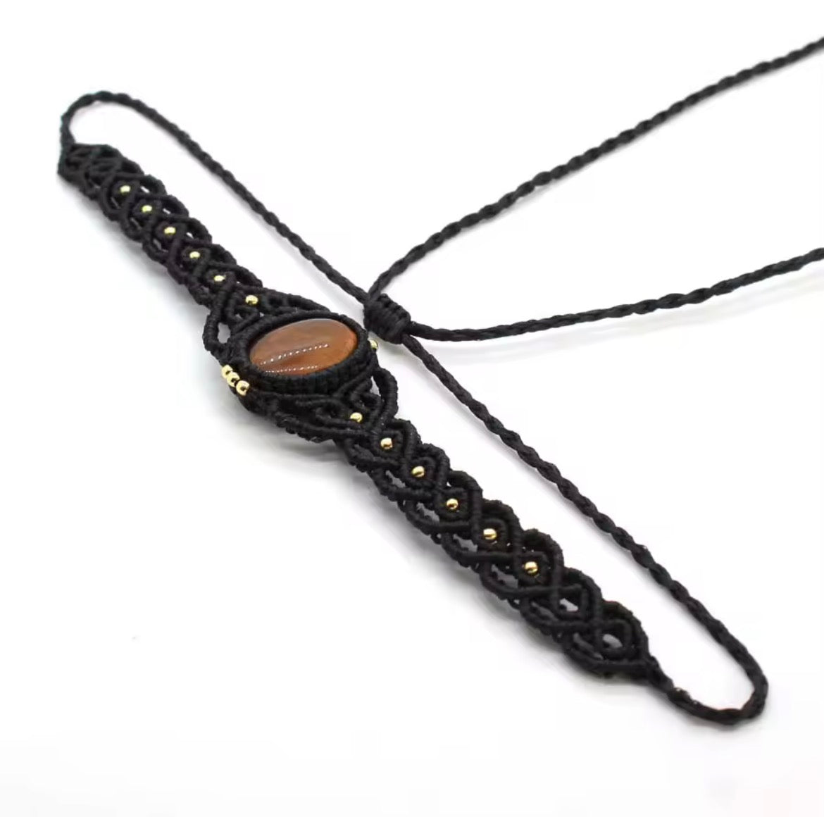 Choker Piedra Natural Micro Macramé