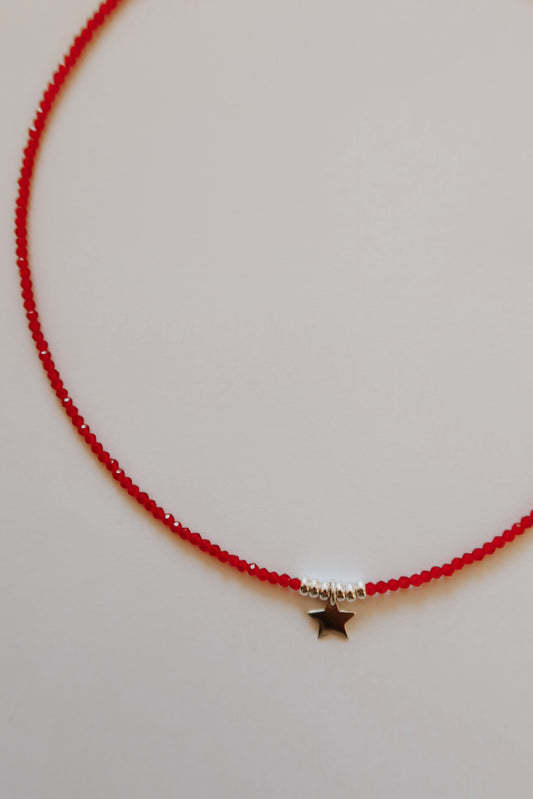 Gargantilla Cristales Rojo Estrella